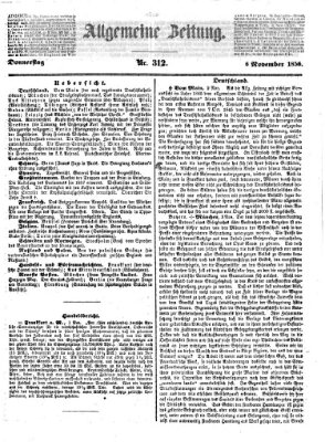 Allgemeine Zeitung Donnerstag 6. November 1856