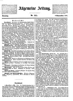 Allgemeine Zeitung Sonntag 9. November 1856