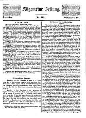 Allgemeine Zeitung Donnerstag 13. November 1856