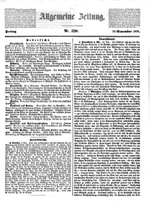 Allgemeine Zeitung Freitag 14. November 1856