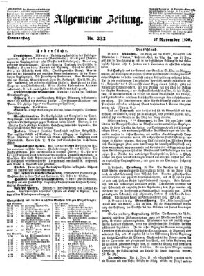 Allgemeine Zeitung Donnerstag 27. November 1856