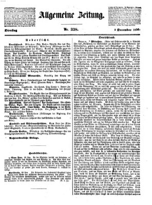 Allgemeine Zeitung Dienstag 2. Dezember 1856