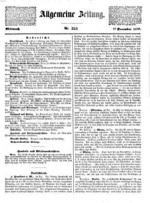 Allgemeine Zeitung Mittwoch 17. Dezember 1856