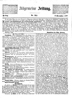 Allgemeine Zeitung Freitag 19. Dezember 1856