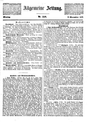 Allgemeine Zeitung Montag 22. Dezember 1856