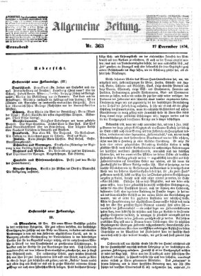 Allgemeine Zeitung Samstag 27. Dezember 1856