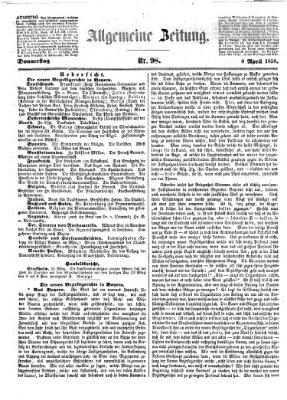 Allgemeine Zeitung Donnerstag 8. April 1858