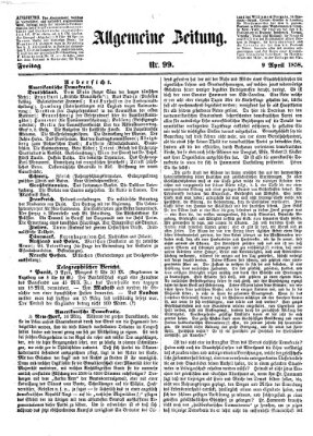 Allgemeine Zeitung Freitag 9. April 1858