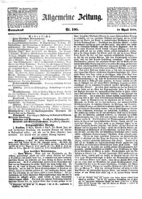 Allgemeine Zeitung Samstag 10. April 1858