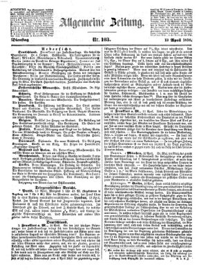 Allgemeine Zeitung Dienstag 13. April 1858