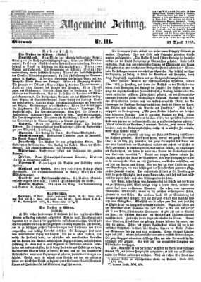 Allgemeine Zeitung Mittwoch 21. April 1858