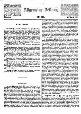 Allgemeine Zeitung Montag 26. April 1858