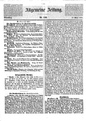 Allgemeine Zeitung Dienstag 11. Mai 1858