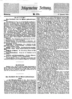 Allgemeine Zeitung Sonntag 27. Juni 1858