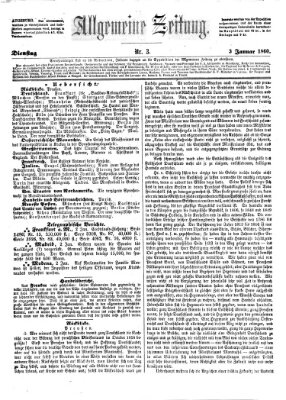 Allgemeine Zeitung Dienstag 3. Januar 1860