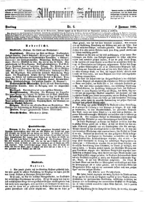 Allgemeine Zeitung Freitag 6. Januar 1860