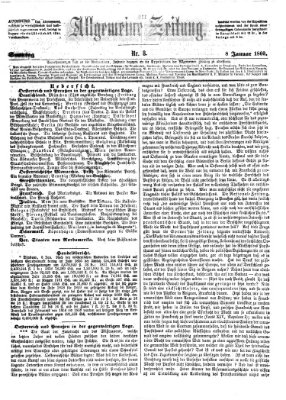 Allgemeine Zeitung Sonntag 8. Januar 1860