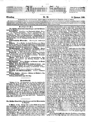 Allgemeine Zeitung Dienstag 24. Januar 1860