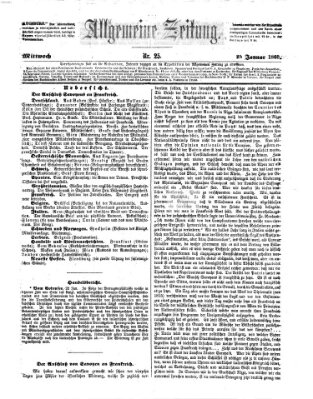 Allgemeine Zeitung Mittwoch 25. Januar 1860