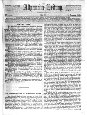 Allgemeine Zeitung Montag 30. Januar 1860