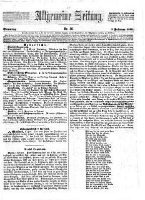 Allgemeine Zeitung Sonntag 5. Februar 1860