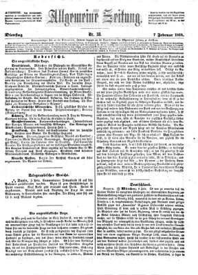 Allgemeine Zeitung Dienstag 7. Februar 1860