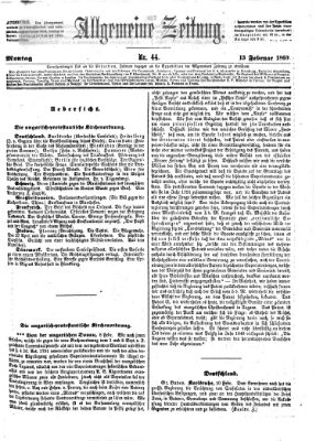 Allgemeine Zeitung Montag 13. Februar 1860