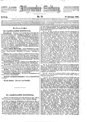 Allgemeine Zeitung Freitag 17. Februar 1860