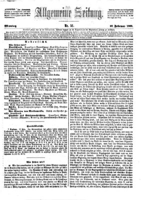 Allgemeine Zeitung Montag 20. Februar 1860