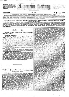 Allgemeine Zeitung Mittwoch 29. Februar 1860