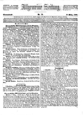 Allgemeine Zeitung Samstag 10. März 1860