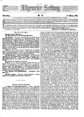 Allgemeine Zeitung Dienstag 13. März 1860