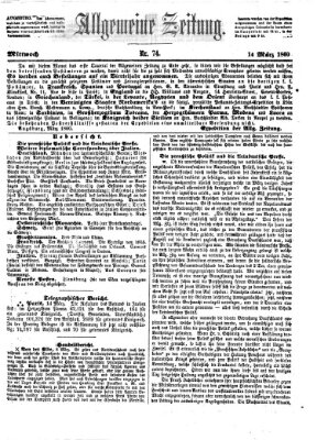 Allgemeine Zeitung Mittwoch 14. März 1860