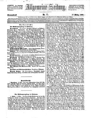 Allgemeine Zeitung Samstag 17. März 1860