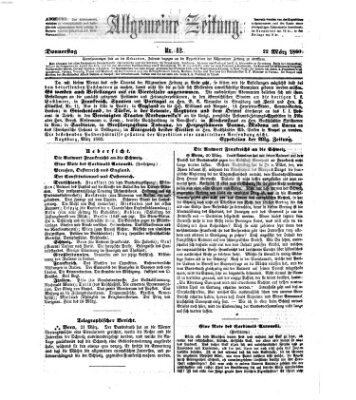 Allgemeine Zeitung Donnerstag 22. März 1860