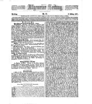 Allgemeine Zeitung Freitag 23. März 1860