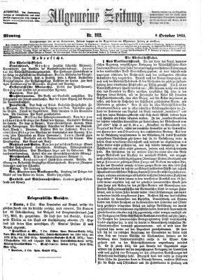 Allgemeine Zeitung Montag 8. Oktober 1860