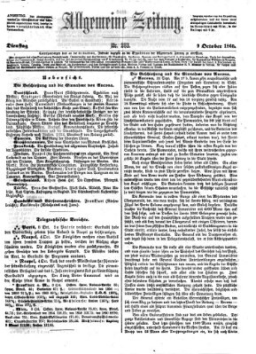 Allgemeine Zeitung Dienstag 9. Oktober 1860