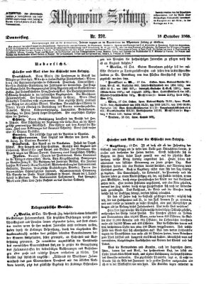 Allgemeine Zeitung Donnerstag 18. Oktober 1860