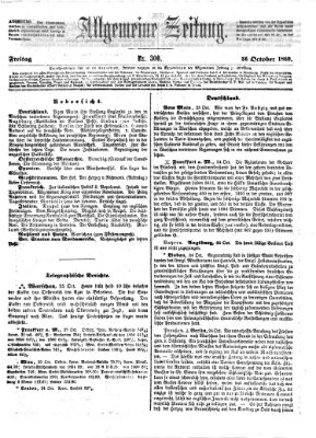 Allgemeine Zeitung Freitag 26. Oktober 1860