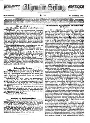 Allgemeine Zeitung Samstag 27. Oktober 1860