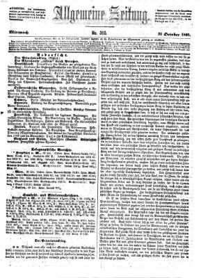 Allgemeine Zeitung Mittwoch 31. Oktober 1860