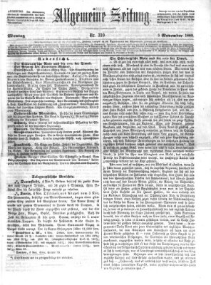 Allgemeine Zeitung Montag 5. November 1860