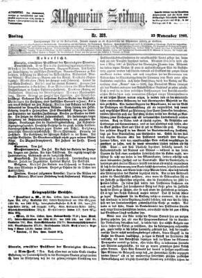 Allgemeine Zeitung Freitag 23. November 1860