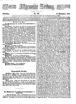 Allgemeine Zeitung Dienstag 27. November 1860