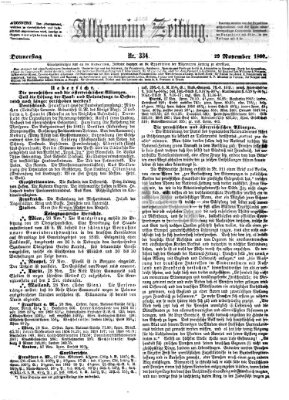 Allgemeine Zeitung Donnerstag 29. November 1860