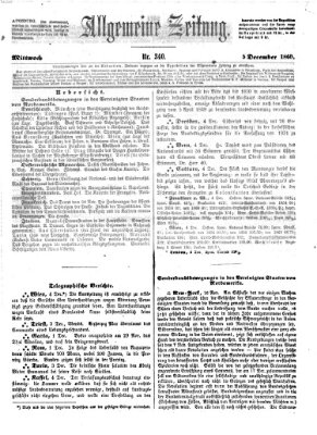 Allgemeine Zeitung Mittwoch 5. Dezember 1860