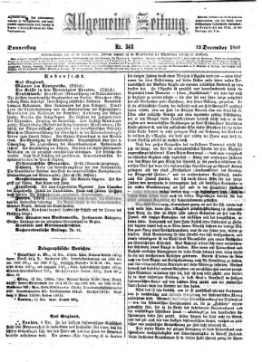 Allgemeine Zeitung Donnerstag 13. Dezember 1860