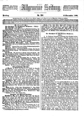 Allgemeine Zeitung Freitag 21. Dezember 1860