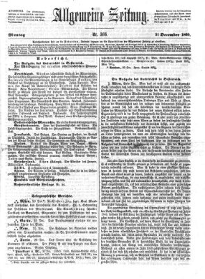 Allgemeine Zeitung Montag 31. Dezember 1860